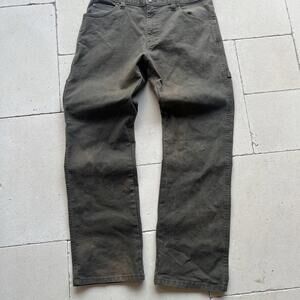 Dickies Men's Carpenter Pants Green Relaxed Fit Workwear Utility Size 32x30